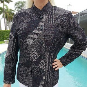 Chico's Size 2 (Large) Rainbow Metallic stitching…